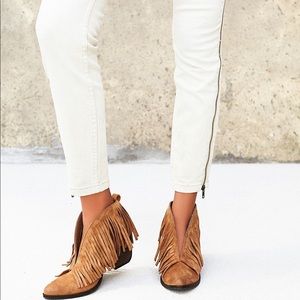 Free People Fringe Booties